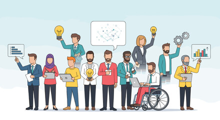 Diverse Team Collaborating on Innovative Business Solutions