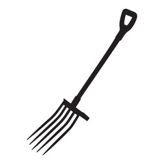 Muck Fork Pitchfork Garden Tool Silhouette