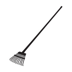 Gardening Leaf Rake Tool Silhouette