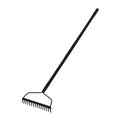Gardening Bow Rake Tool Silhouette