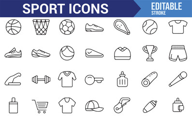 A collection of sports and fitness symbols for use in athletic, gym, and competition-related projects.