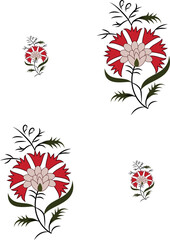 Vintage Mughal buta with multi-bud formation, ideal for heritage-inspired fashion collections.”