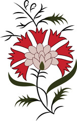 Vintage Mughal buta with multi-bud formation, ideal for heritage-inspired fashion collections.”