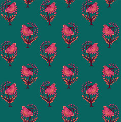 Vintage Mughal buta with multi-bud formation, ideal for heritage-inspired fashion collections.”