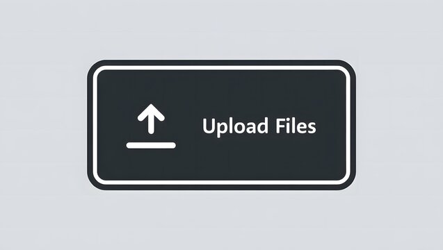 Digital upload button with arrow icon for file transfer and data submission