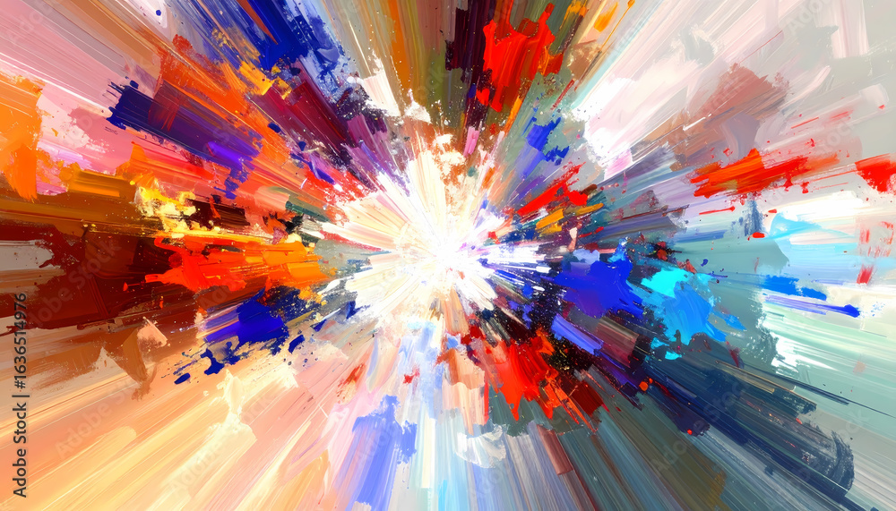 Canvas Prints energetic abstract background with vibrant, colorful explosion of light and motion. futuristic digit
