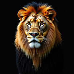 Naklejka premium Lion king isolated on black