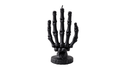 Black skeleton hand candle for a spooky Halloween decoration