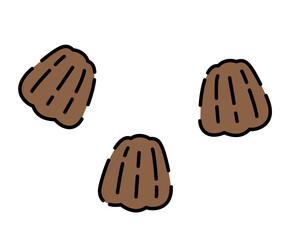 かわいいカヌレのイラスト