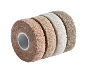 Medical supplies action adhesive bandages health store product display clean environment isolated on transparent background, png