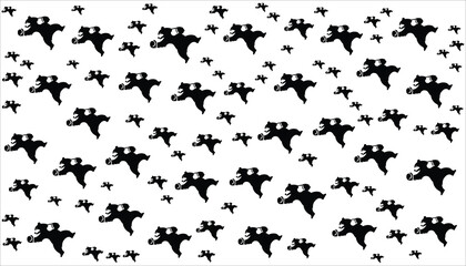 Boxing Bear Silhouette Pattern Vector