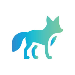 Fototapeta premium Gradient Fox Icon – Minimal Wild Animal Illustration