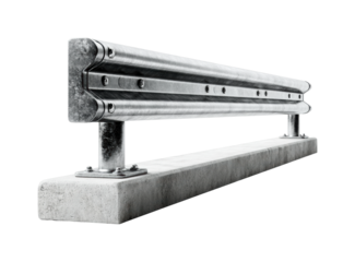 Safety barrier installation construction site industrial content urban environment view isolated on transparent background, png
