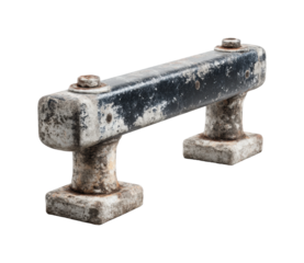 Industrial metal barbell equipment for weightlifting gym fitness center detailed isolated on transparent background, png