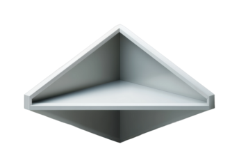 Innovative corner shelf design modern home interior furniture minimalist top view storage concept isolated on transparent background, png