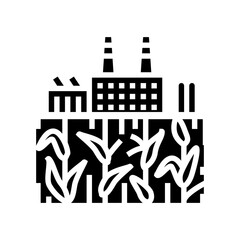 Obraz premium contaminated food crops region high industrial pollution glyph icon vector illustration