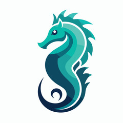 design logo vector icon illustration mascot seahorse
