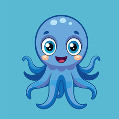 design logo vector icon illustration mascot cute octopus