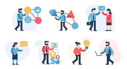 Business People Collaborating and Brainstorming Ideas for Project Success