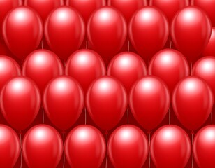 Red balloons in a pattern