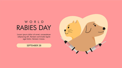 world rabies day background template vector