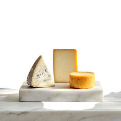 Assortment of Gouda Cheese Wedges on Display for Food Photography