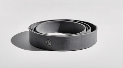 Rolled Grey Resistance Band on Clean White Background