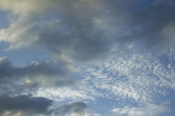 It's a cloudy evening sky.