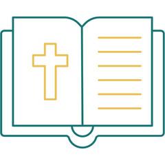 Obraz premium Outline Illustration Bible Icon