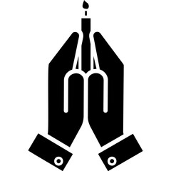 Solid Black Prayer Icon