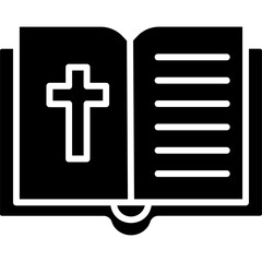 Obraz premium Solid Black Bible Icon