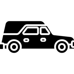 Solid Black Hearse Icon