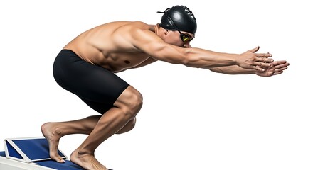 Swimmer in Dive Start Position