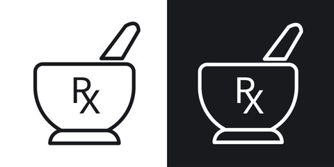 RX icon. Thin Linear Style Designs for web design and infographics