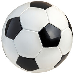 Classic black and white soccer ball for sports enthusiasts and football players on a dark background