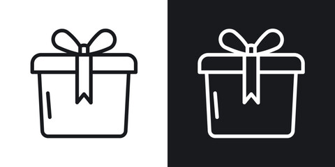 Present box icon. Thin Linear Style Designs for web design and infographics