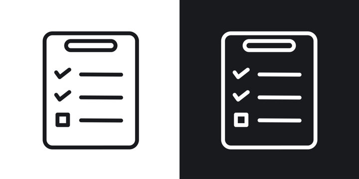 List icon. Thin Linear Style Designs for web design and infographics