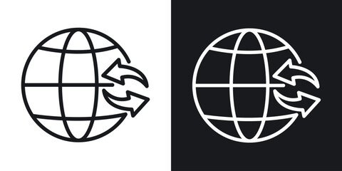 Naklejka premium Import export icon. Thin Linear Style Designs for web design and infographics