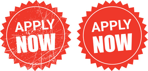 Apply Now Badge Icon in Red Stamp Style