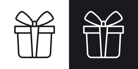 Gift boxes icon. Thin Linear Style Designs for web design and infographics