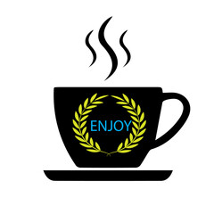 simple coffee cup icon. hot coffee or tea cup symbol with steam sign.