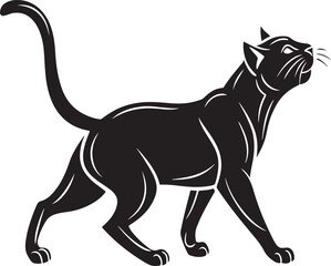 Black Panther Silhouette Walking Profile animal wild animal