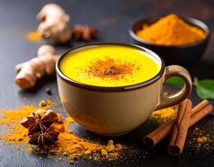 Golden turmeric latte, ingredients