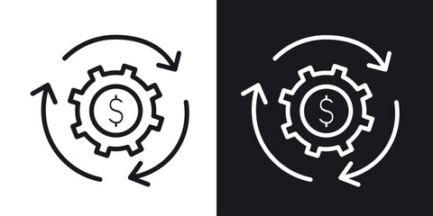Costs optimization icon. Thin Linear Style Designs for web design and infographics