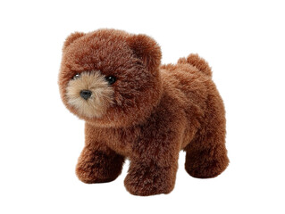 PNG of Adorable plush toy resembling a fluffy brown bear with cute facial features, perfect for cuddling. - on Transparent or White BG