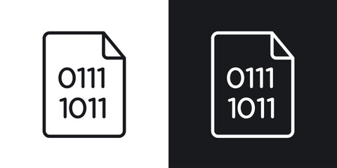 Binary code icon. Thin Linear Style Designs for web design and infographics