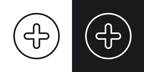 Add icon. Thin Linear Style Designs for web design and infographics