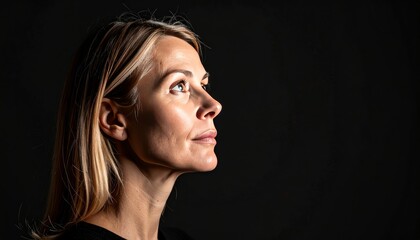 Fototapeta premium Woman's profile with subtle light play.