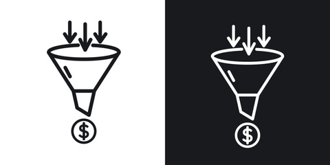 Sales funnel icon. Thin Linear Style Designs for web design and infographics