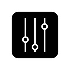 Sound level control icon. Sound adjustment vertical icon. Vector and glyph